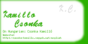 kamillo csonka business card